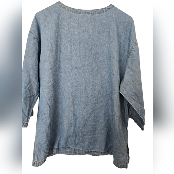 Color Me Cotton Hand Painted Denim Top Size XL - Picture 3 of 4